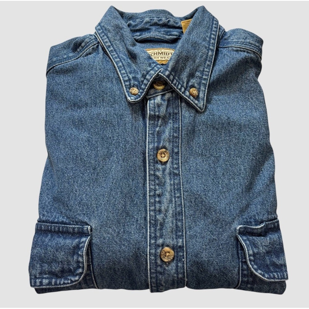 CE Schmidt Workwear Mens XLT Denim Long Sleeve Button Down Shirt
